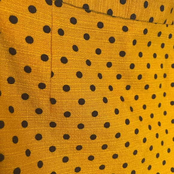 Unbranded Retro Polka Dot Mustard & Black Pencil Skirt Size Small - Picture 2 of 7